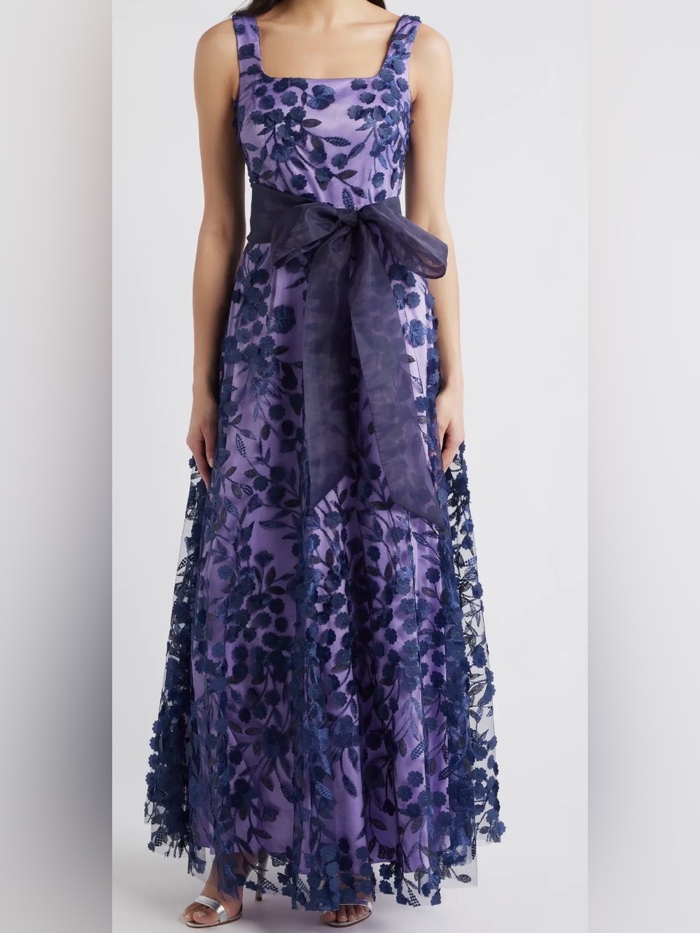 Elija J purple floral wedding guest dress size 8 NWT